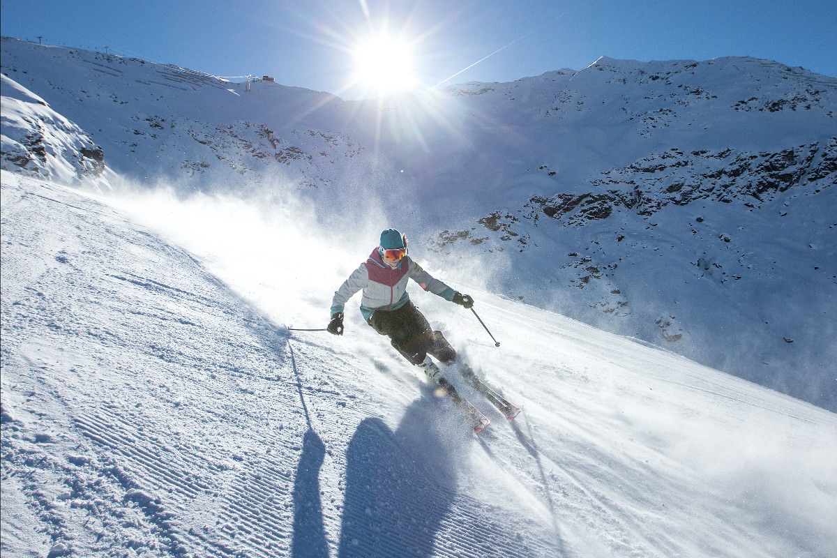 Ski area di Bormio, sciatore